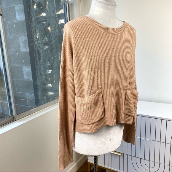 MADEWELL Cozy Ribbed Pocket Sweater in Camel Blush, Size S - Picture 7 of 12